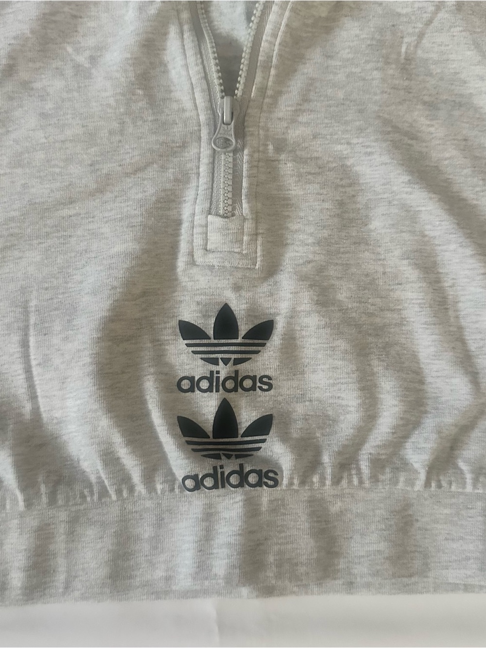 Adidas Originals Tank Top Logo Play Cropped Light Gray Heather Size Small - Picture 5 of 7